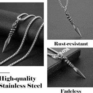 Men's  Awl Snake Gothic Snake Pendant Necklace - Stainless Steel Animal Jewelry